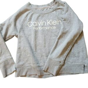 Calvin Klein Gray Crewneck Sweatshirt - Baggy Oversize Cozy Workout Wear *